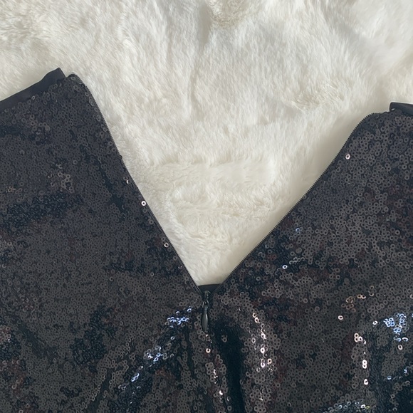 ONE LOVE CLOTHING LOS ANGELES Women’s Skirt Black Sequin Sparkle Pencil‎ Zip M - Picture 5 of 10